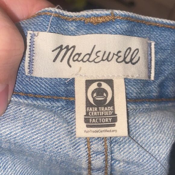 Madewell Rigid Denim A-Line Distressed Raw Hem Denim Skirt Contemporary Boho - Picture 8 of 15